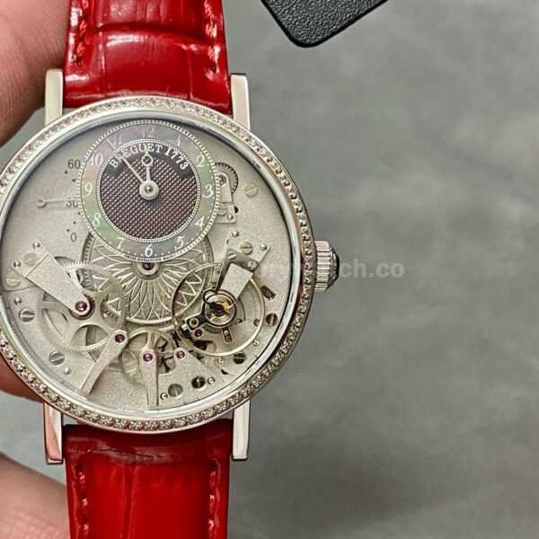 ZF Factory Breguet Tradition 7038BB1T9V6D00D 37mm White Gold Leather Strap Skeletonized Dial