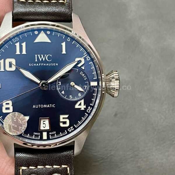 ZF Factory IWC Big Pilot IW500908 46mm Steel Leather Strap Blue Arabic Number Dial