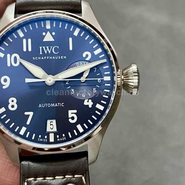 ZF Factory IWC Big Pilot IW501002 46mm Steel Leather Strap Blue Arabic Number Dial