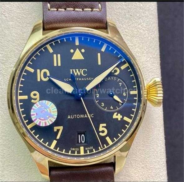 ZF Factory IWC Big Pilot IW501005 46.2mm Bronze Leather Strap Arabic Numerals Black Dial