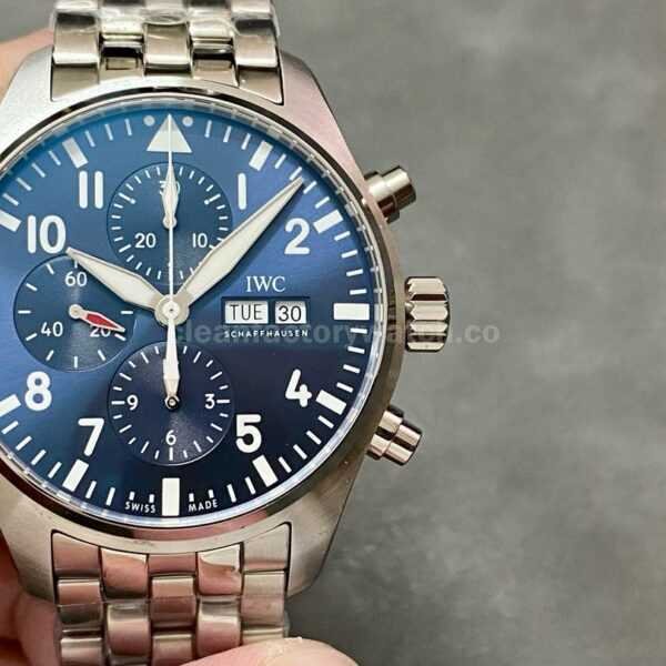 ZF Factory IWC Pilot Chronograph IW378004 43mm Full Steel Blue Arabic Numerals Dial