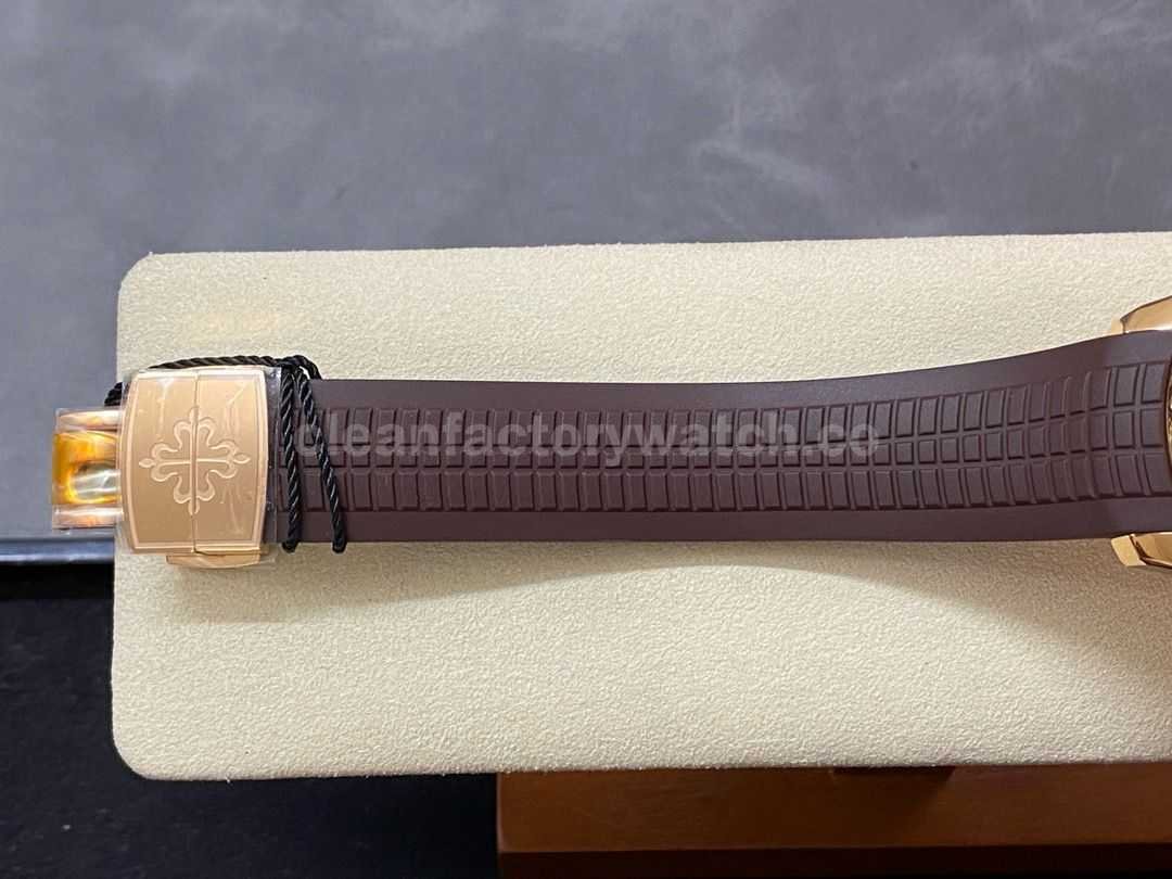 ZF Factory Patek Philippe Aquanaut 5167R 001 40mm Rose Gold Brown Rubber Strap Arabic Numerals (7)