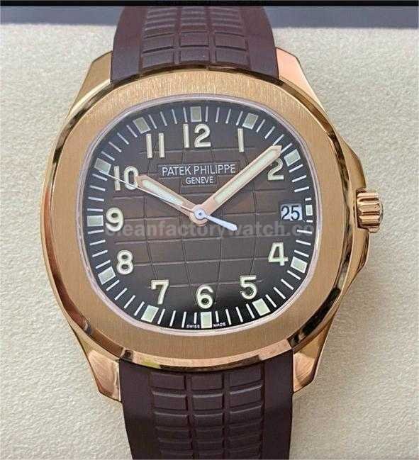 ZF Factory Patek Philippe Aquanaut 5167R 001 40mm Rose Gold Brown Rubber Strap Arabic Numerals (8)