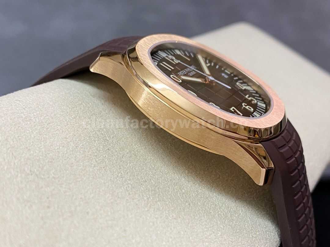 ZF Factory Patek Philippe Aquanaut 5167R 001 40mm Rose Gold Brown Rubber Strap Arabic Numerals (9)