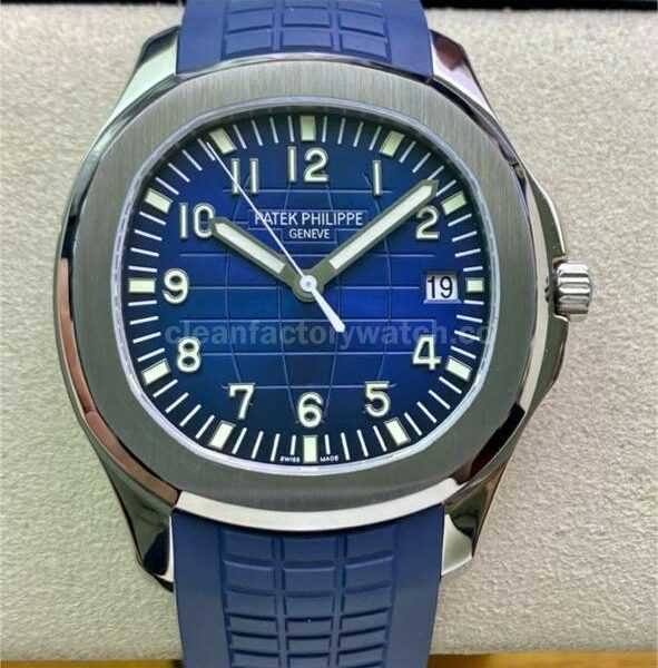 ZF Factory Patek Philippe Aquanaut 5168G-001 42mm Steel Blue Rubber Strap Arabic Numerals Blue Dial
