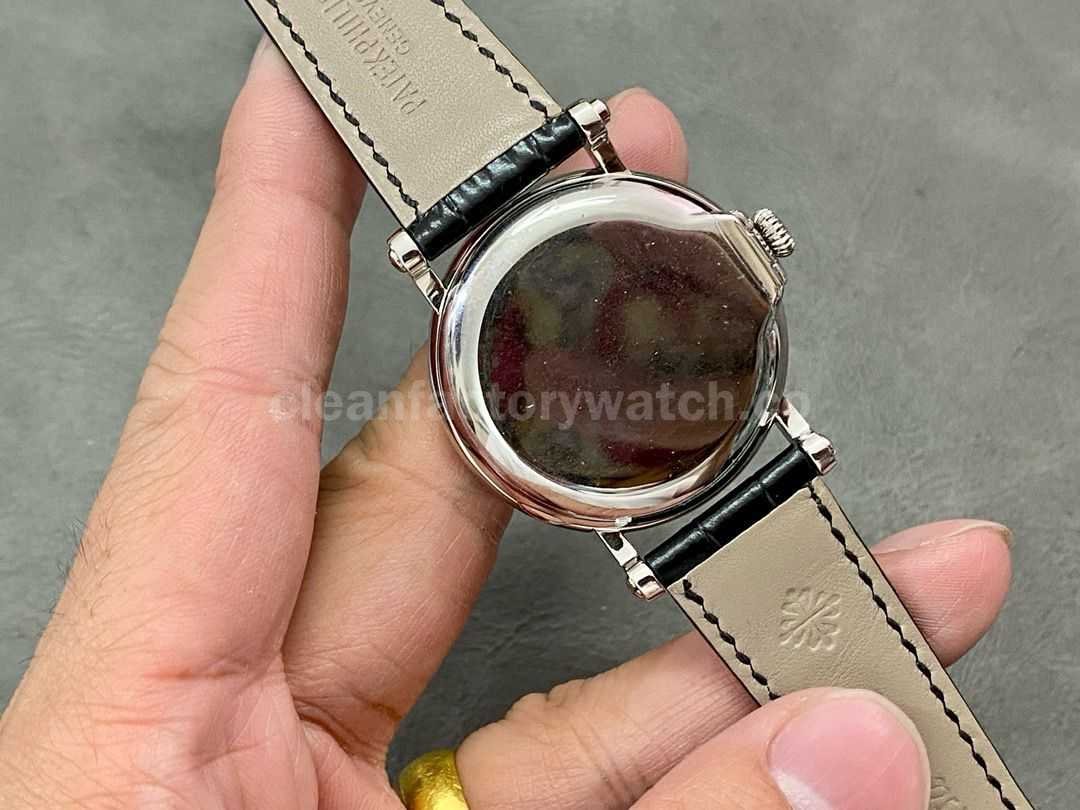 ZF Factory Patek Philippe Calatrava 5153G 010 38mm White Gold Leather Strap Silver Dial (4)