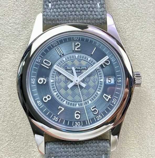 ZF Factory Patek Philippe Calatrava 6007A-001 40mm Steel Canvas Strap Blue Dial