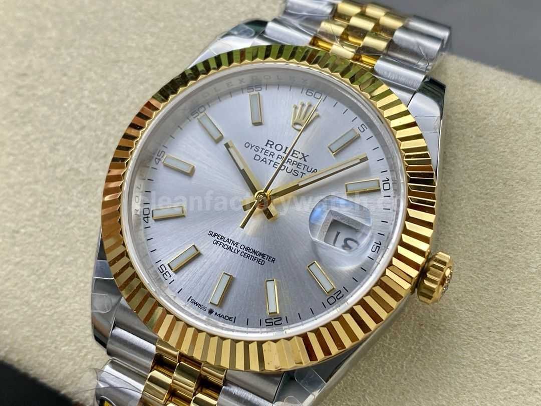 ZQ Factory Rolex Datejust 126333 0002 41mm Half Yellow Gold Silver Dial Jubilee (3)