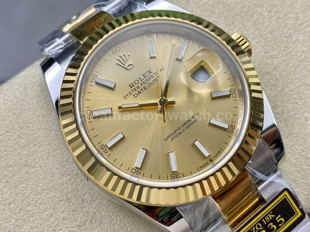 ZQ Factory Rolex Datejust 126333 0009 41mm Half Yellow Gold Champagne Dial (10)