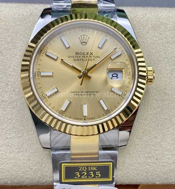 ZQ Factory Rolex Datejust 126333 0009 41mm Half Yellow Gold Champagne Dial (5)