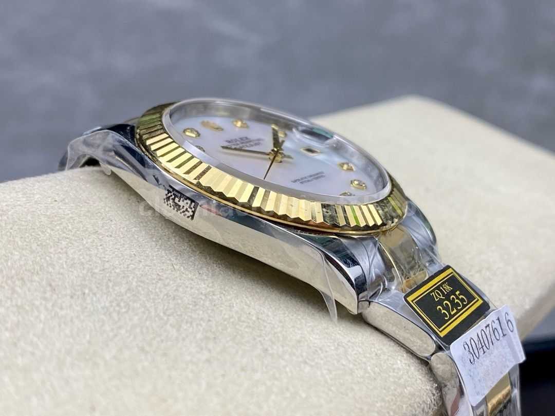 ZQ Factory Rolex Datejust 126333 0017 41mm Half Yellow Gold Diamond Mother Of Pearl Dial (4)