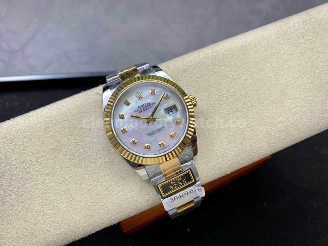 ZQ Factory Rolex Datejust 126333 0017 41mm Half Yellow Gold Diamond Mother Of Pearl Dial (8)