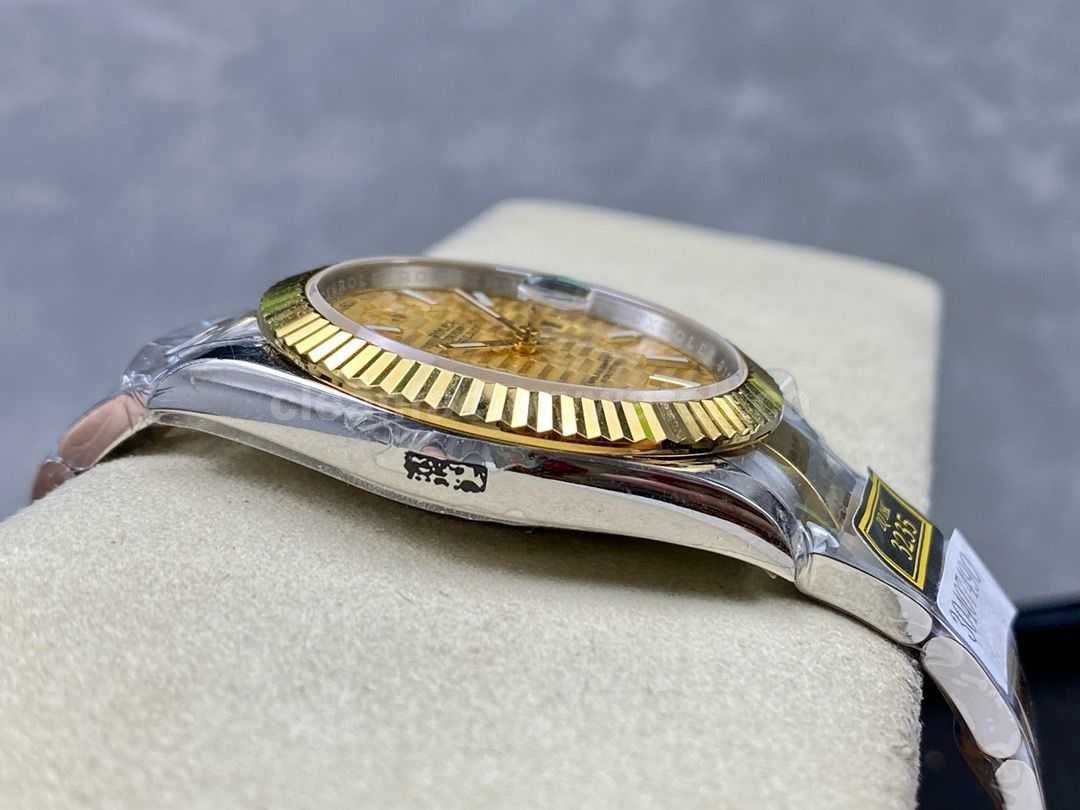ZQ Factory Rolex Datejust 126333 0021 41mm Half Yellow Gold Fluted Motif Gold Dial (6)