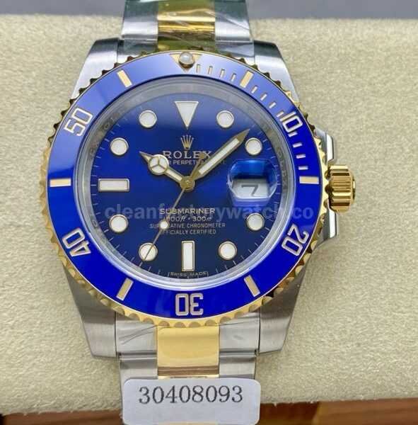 ZQ Factory Rolex Submariner Date 116613LB 40mm Half Gold Blue Dial