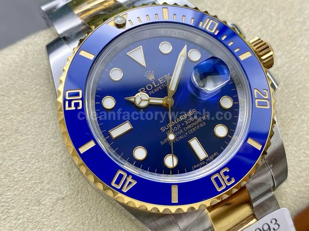 ZQ Factory Rolex Submariner Date 116613LB 40mm Half Gold Blue Dial (6)