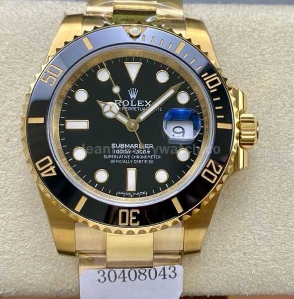 ZQ Factory Rolex Submariner Date 116618LN 40mm Full Yellow Gold Black Dial