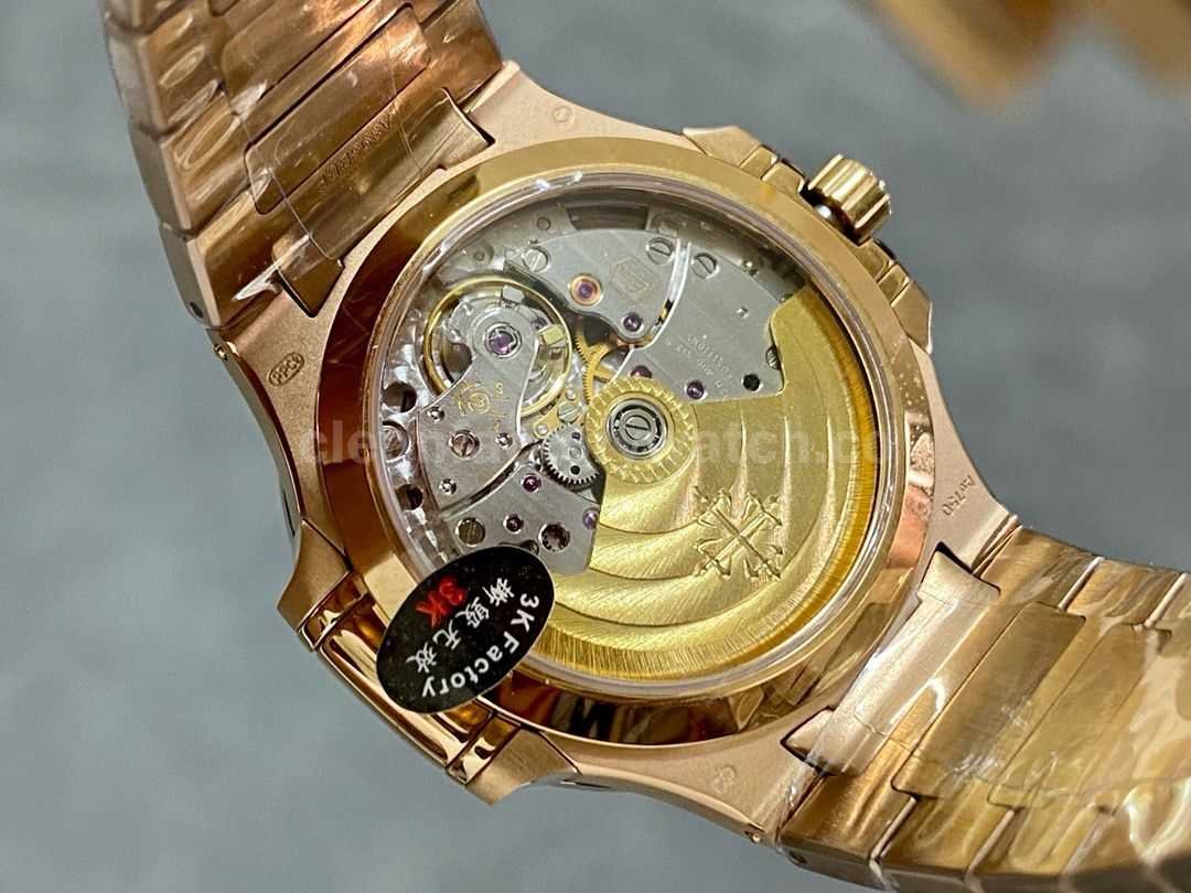 3K Factory Patek Philippe Nautilus 35.2mm 7118 1R 010 Full Rose Gold Rose Gold Dial (8)
