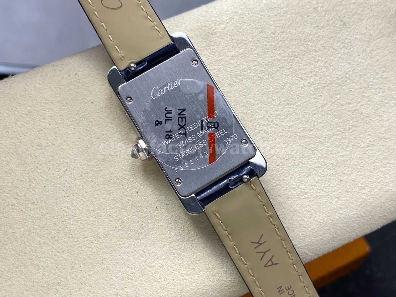 8848 Factory Cartier Tank Américaine 19mm W2601956 Crocodile Leather Roman Numerals Silver Dial (6)
