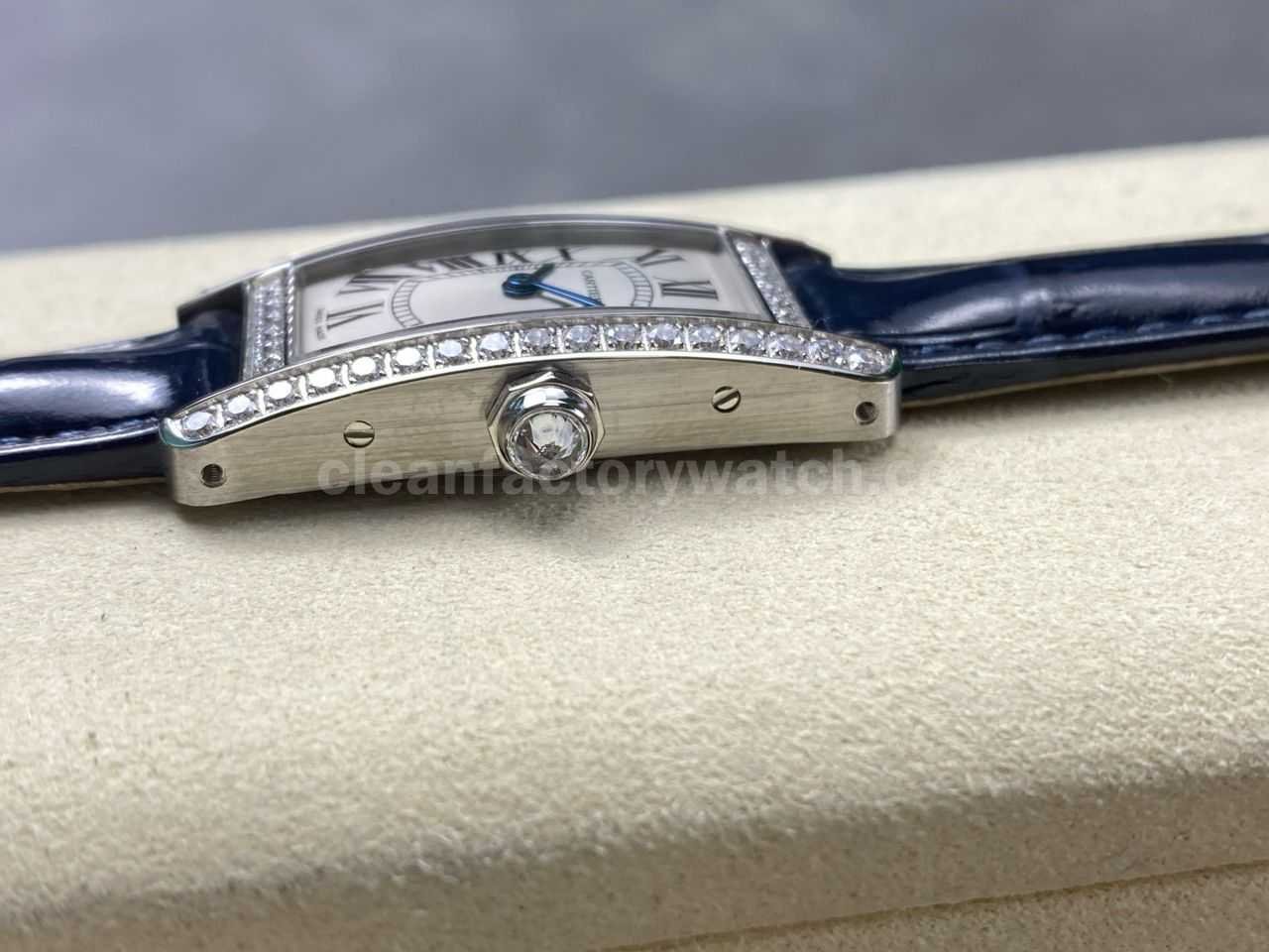 8848 Factory Cartier Tank Américaine 19mm W2601956 Crocodile Leather Roman Numerals Silver Dial (8)