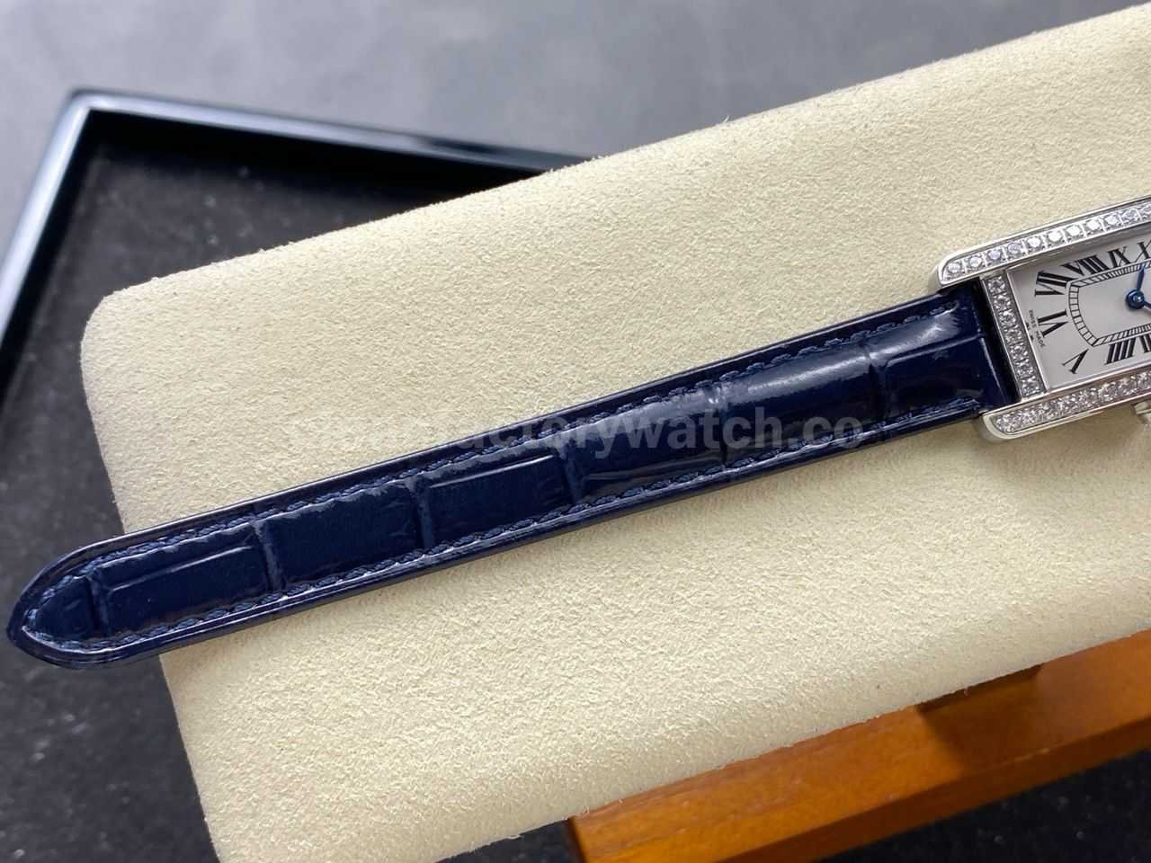 8848 Factory Cartier Tank Américaine 19mm W2601956 Crocodile Leather Roman Numerals Silver Dial (9)