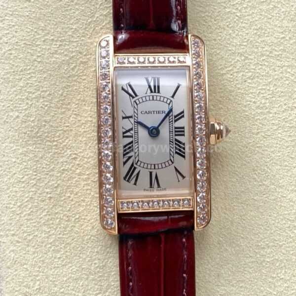8848 Factory Cartier Tank Américaine WJTA0002 19mm Roman Numerals Silver Dial