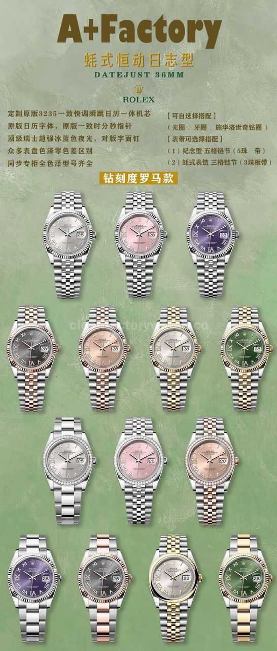 A+ Factory Rolex Datejust 126284RBR 0021 36mm Diamond Bezel Full 904L Roman Numerals&Diamond Sil (13)