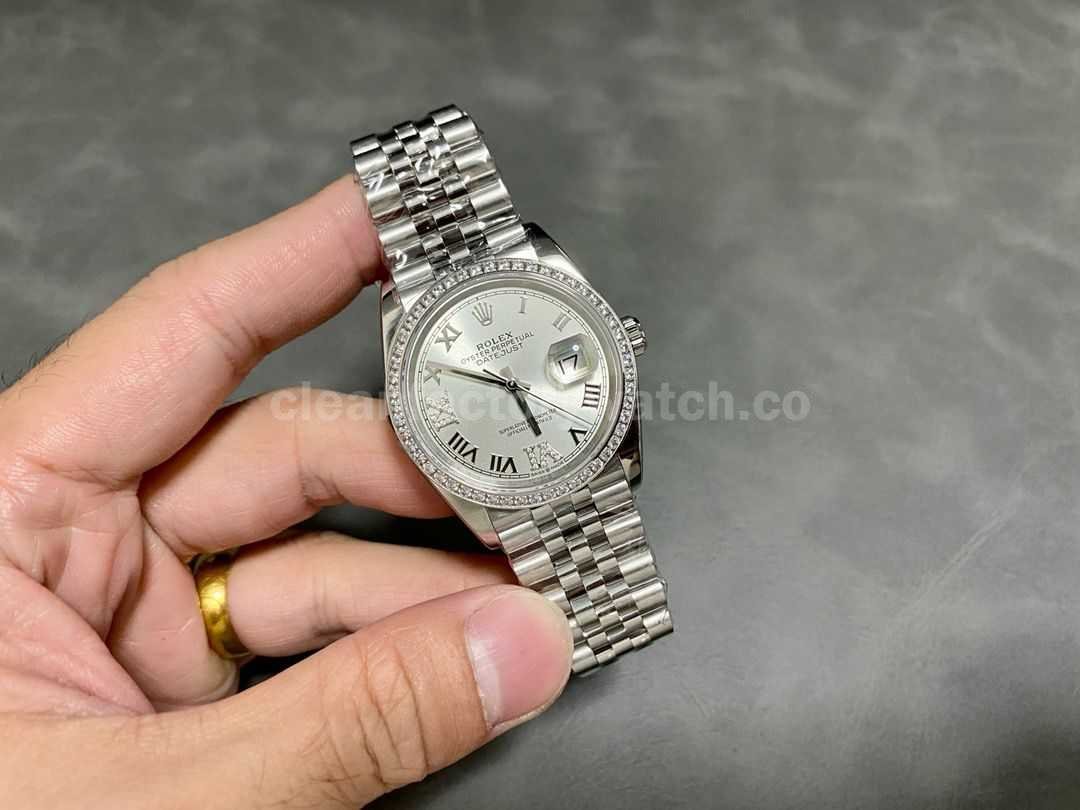 A+ Factory Rolex Datejust 126284RBR 0021 36mm Diamond Bezel Full 904L Roman Numerals&Diamond Sil (15)