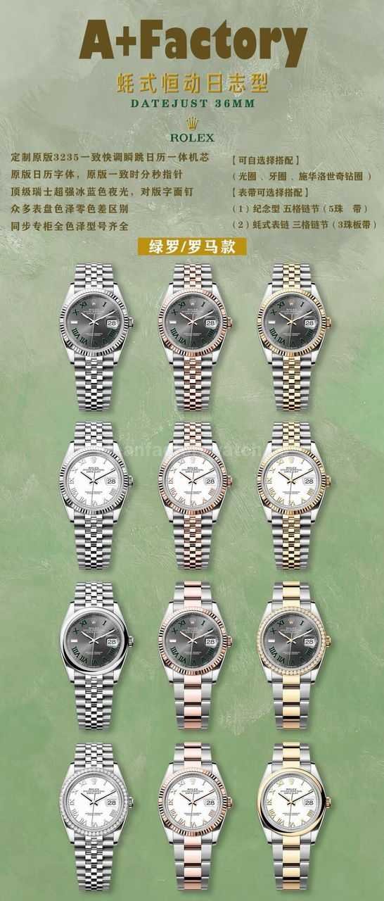 A+ Factory Rolex Datejust 126284RBR 0021 36mm Diamond Bezel Full 904L Roman Numerals&Diamond Sil (7)