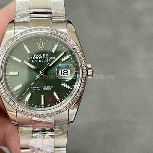 A+ Factory Rolex Datejust 126284RBR-0044 36mm Diamond Bezel Full 904L Green Dial