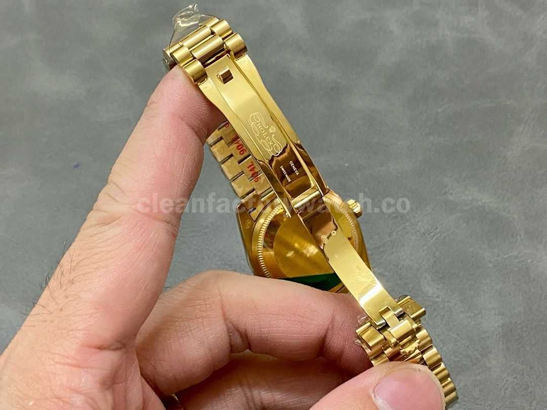 A+ Factory Rolex Datejust 178288 31mm Diamond Bezel Full Yellow Gold Diamond Mop Black Dial (8)