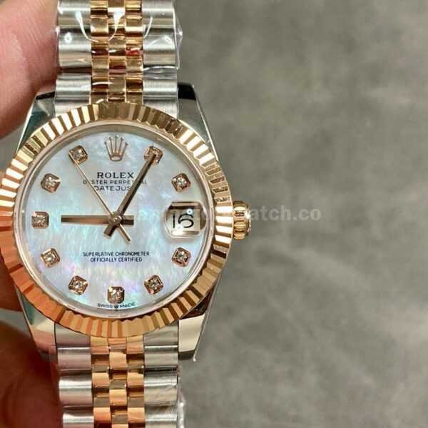 A+ Factory Rolex Datejust 278271-0026 31mm Half Rose Gold Diamond Mop Mother Of Pearl Dial Jubilee