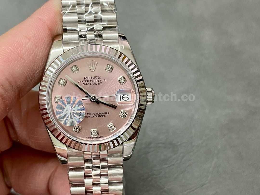 A+ Factory Rolex Datejust 278274 0032 31mm Full 904L Diamond Mop Pink Dial Jubilee (3)