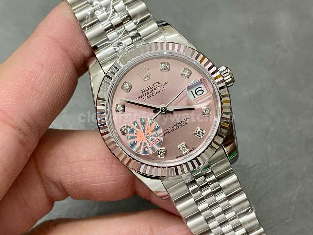 A+ Factory Rolex Datejust 278274 0032 31mm Full 904L Diamond Mop Pink Dial Jubilee (4)