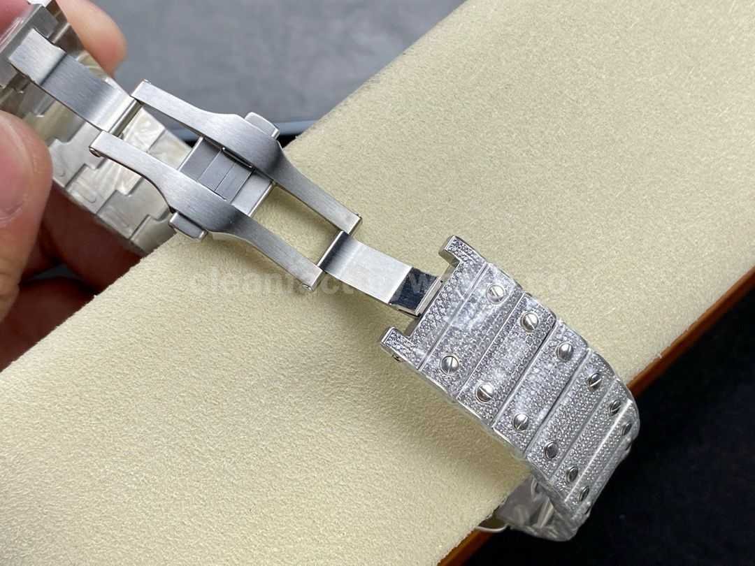 AMG Factory Cartier Full Diamond Santos 40mm Diamond&Steel Roman Number Diamond Dial (7)