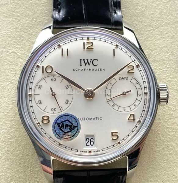 APS Factory IWC Portuguese IW501701 Leather Strap Silver Dial