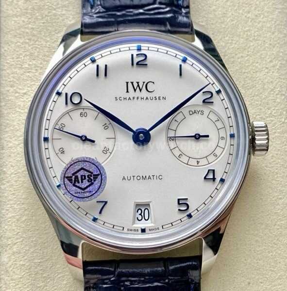 APS Factory IWC Portuguese IW501702 42mm Steel Leather Strap Silver Dial