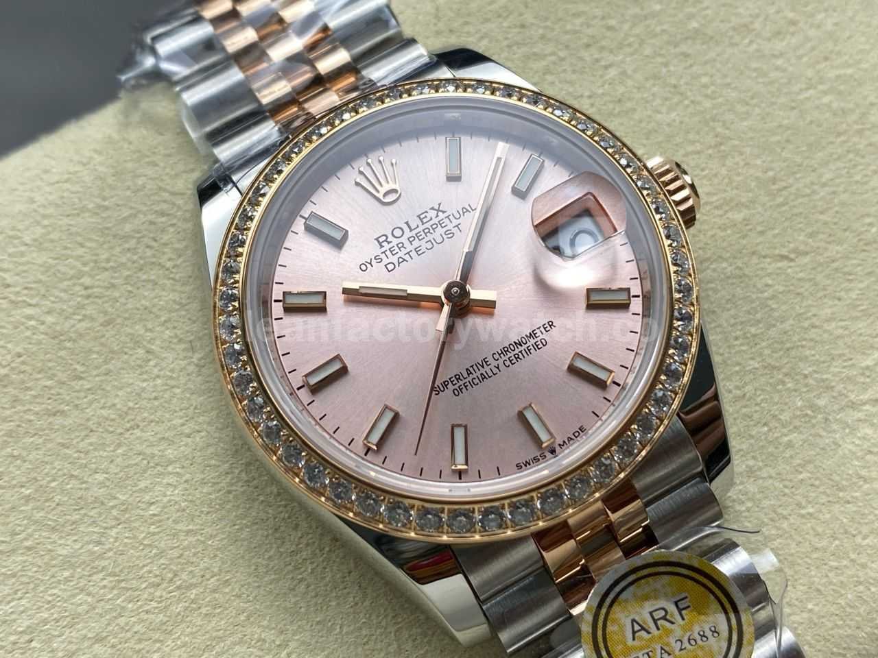 ARF Factory Counterweight Rolex Datejust 278381RBR 0010 31mm Rose Gold Diamond Bezel Sunburst Dial (3)