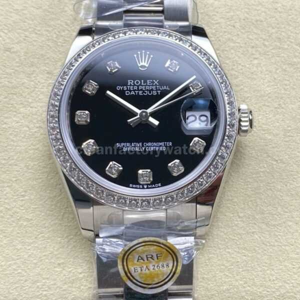ARF Factory Counterweight Rolex Datejust 278384RBR 31mm Diamond Bezel Black Dial