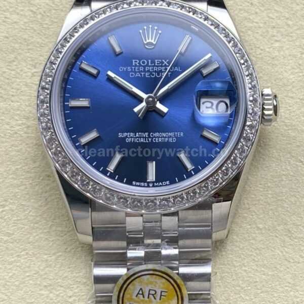 ARF Factory Counterweight Rolex Datejust 278384RBR 31mm Diamond Bezel Blue Dial