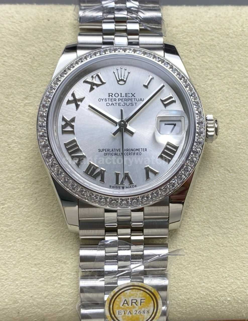 ARF Factory Counterweight Rolex Datejust Jubilee 278384RBR 31mm Diamond Bezel Silver Dial (1)
