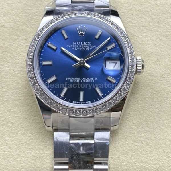 ARF Factory Counterweight Rolex Datejust Oyster 278384RBR 31mm Diamond Bezel Blue Dial