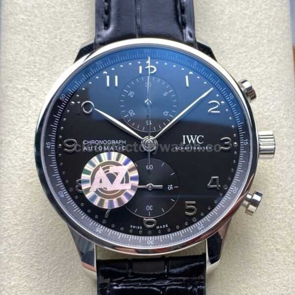 AZ Factory IWC Portuguese Chronograph IW371609 41mm Arabic Numerals Black Dial