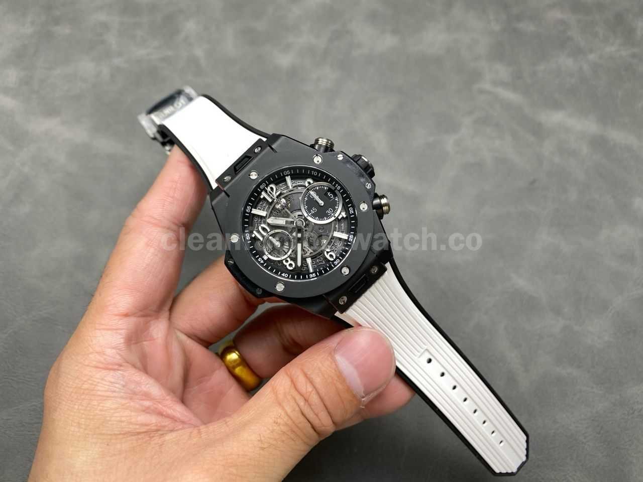 BBF Factory Hublot Big Bang Unico 42mm 441.CI.1171.RX Black Ceramics White Rubber Strap Black Skeletonized (2)