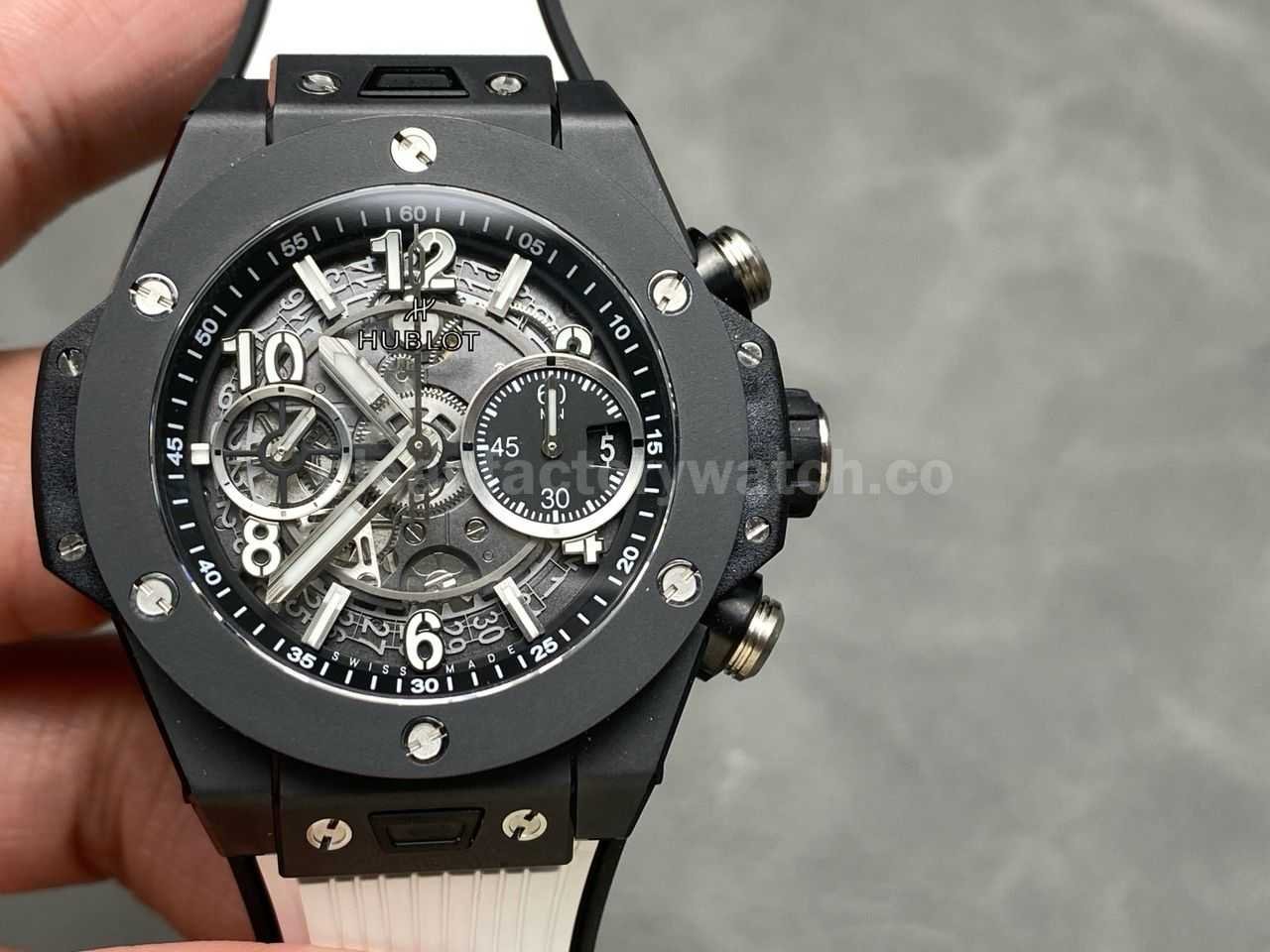 BBF Factory Hublot Big Bang Unico 42mm 441.CI.1171.RX Black Ceramics White Rubber Strap Black Skeletonized (3)