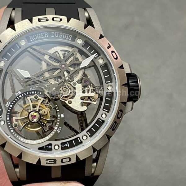 BBR Factory Roger Dubuis Excalibur Spider RDDBEX0479 Tourbillon 45mm Titanium Black Rubber Strap Black Dial