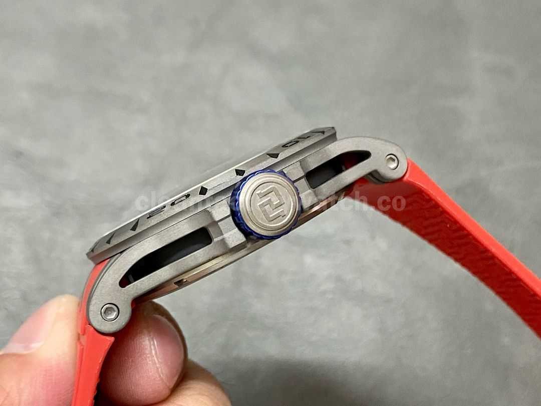 BBR Factory Roger Dubuis Excalibur Spider RDDBEX0479 Tourbillon 45mm Titanium Red Rubber Strap Blue Dia (5)