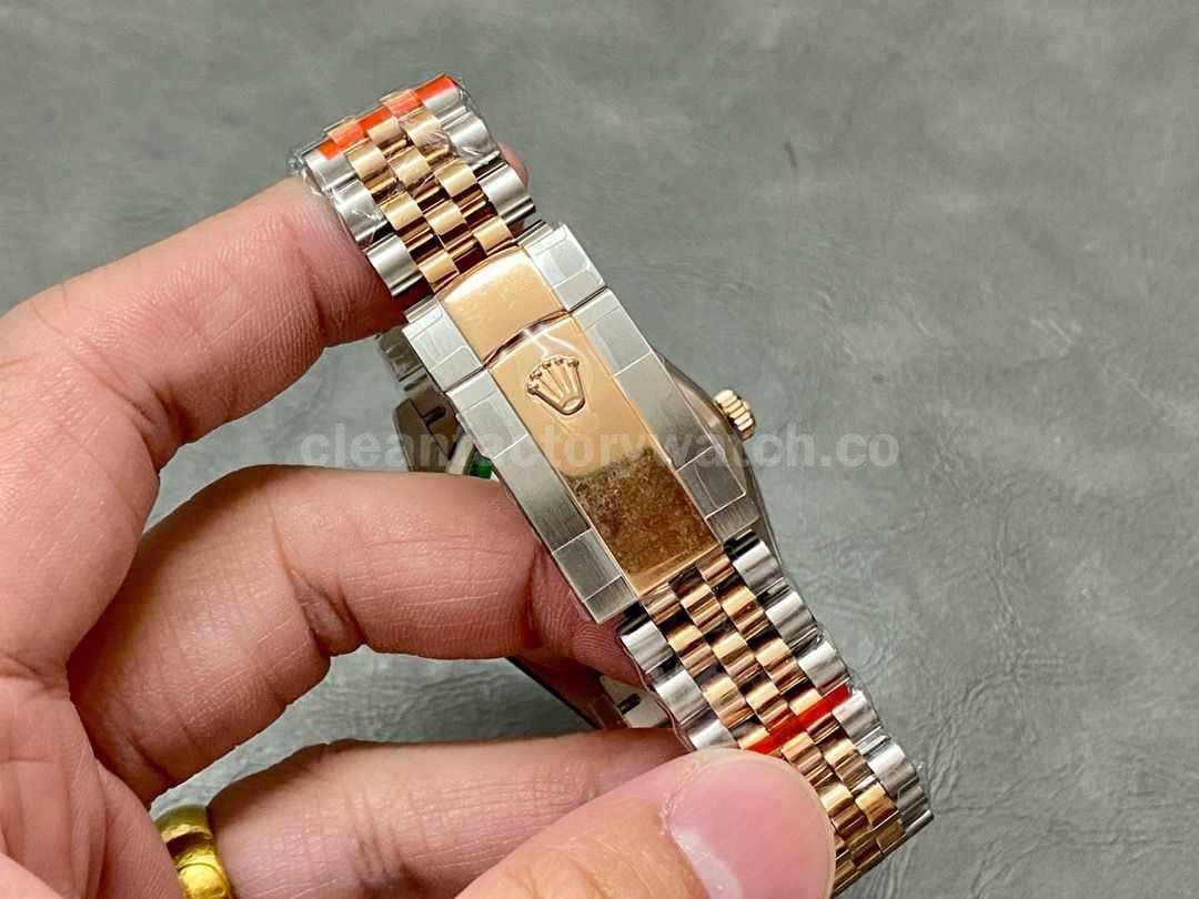 GM Factory Rolex Datejust 126201 0037 36mm Rose Gold Smooth Bezel Half Rose Gold Diamond Mop Sil (3)