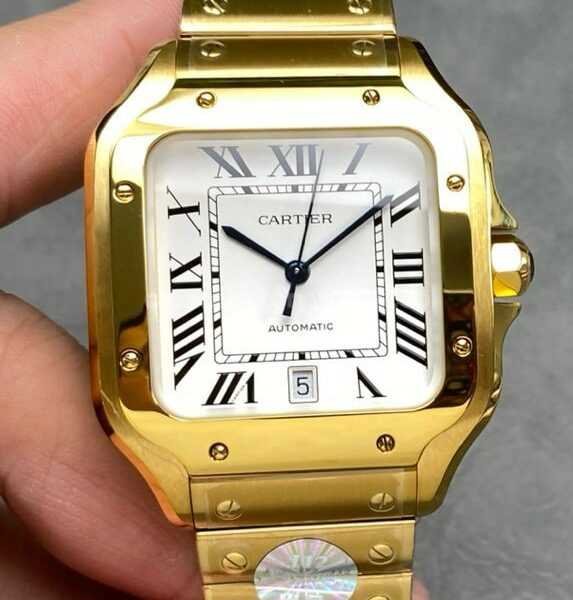 J12 Factory Cartier Santos WGSA0029 39.8mm  Roman Numerals White Dial