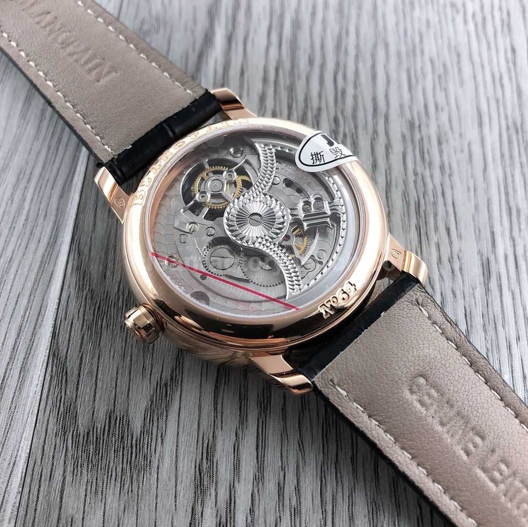 JB Factory Blancpain Villeret 6025 1542 55b 42.5mm Rose Gold Leather Strap Black Dial (7)