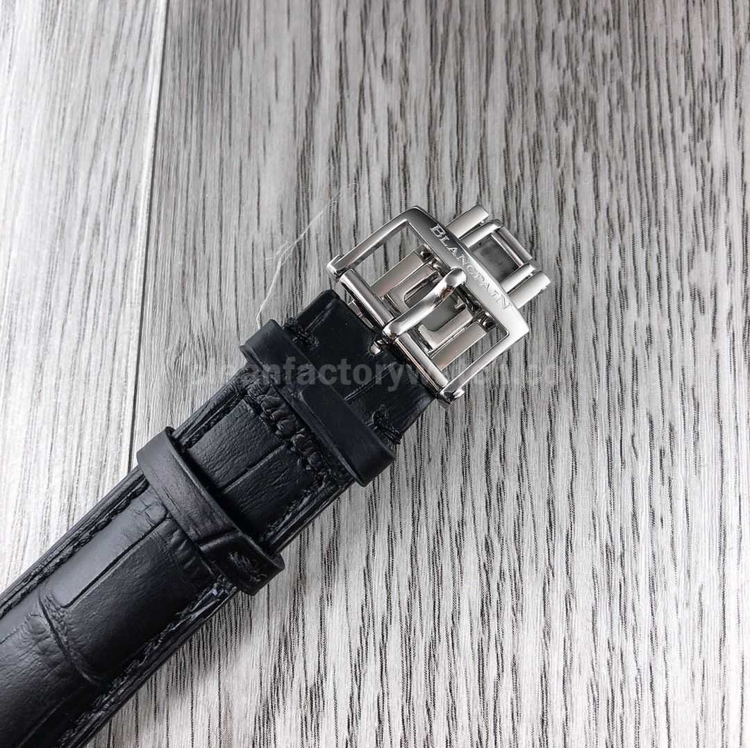 JB Factory Blancpain Villeret 6025 1542 55b 42.5mm Steel Leather Strap Silver Dial (3)
